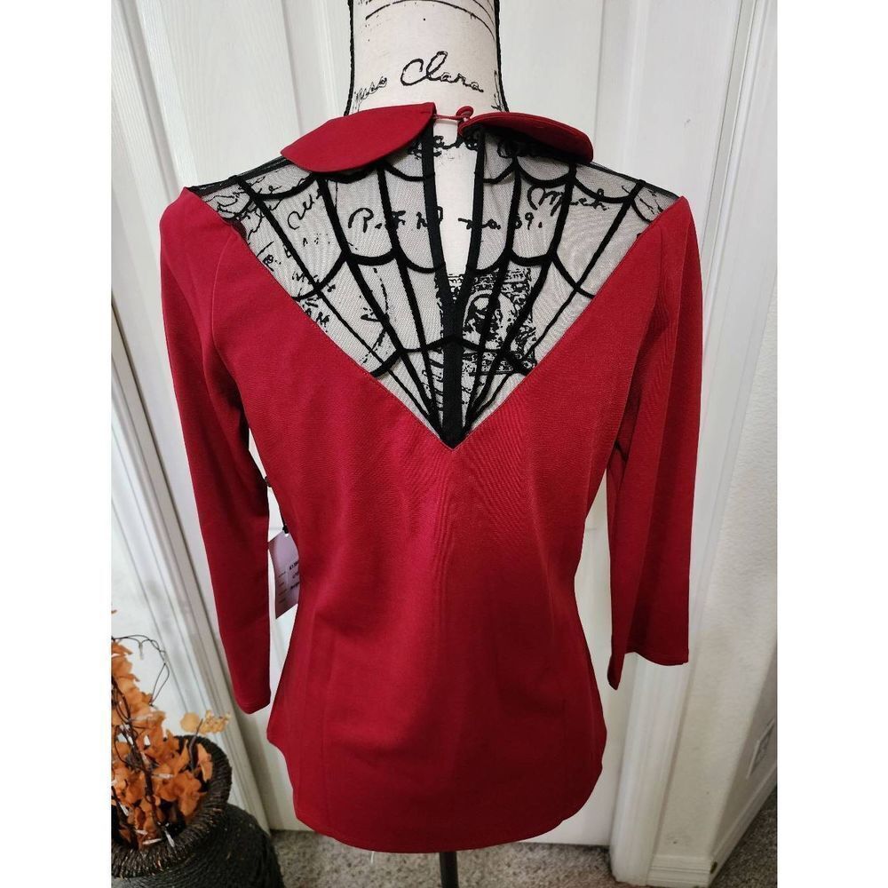Unique Vintage Spiderweb Widow Top Size L - Picture 3 of 4